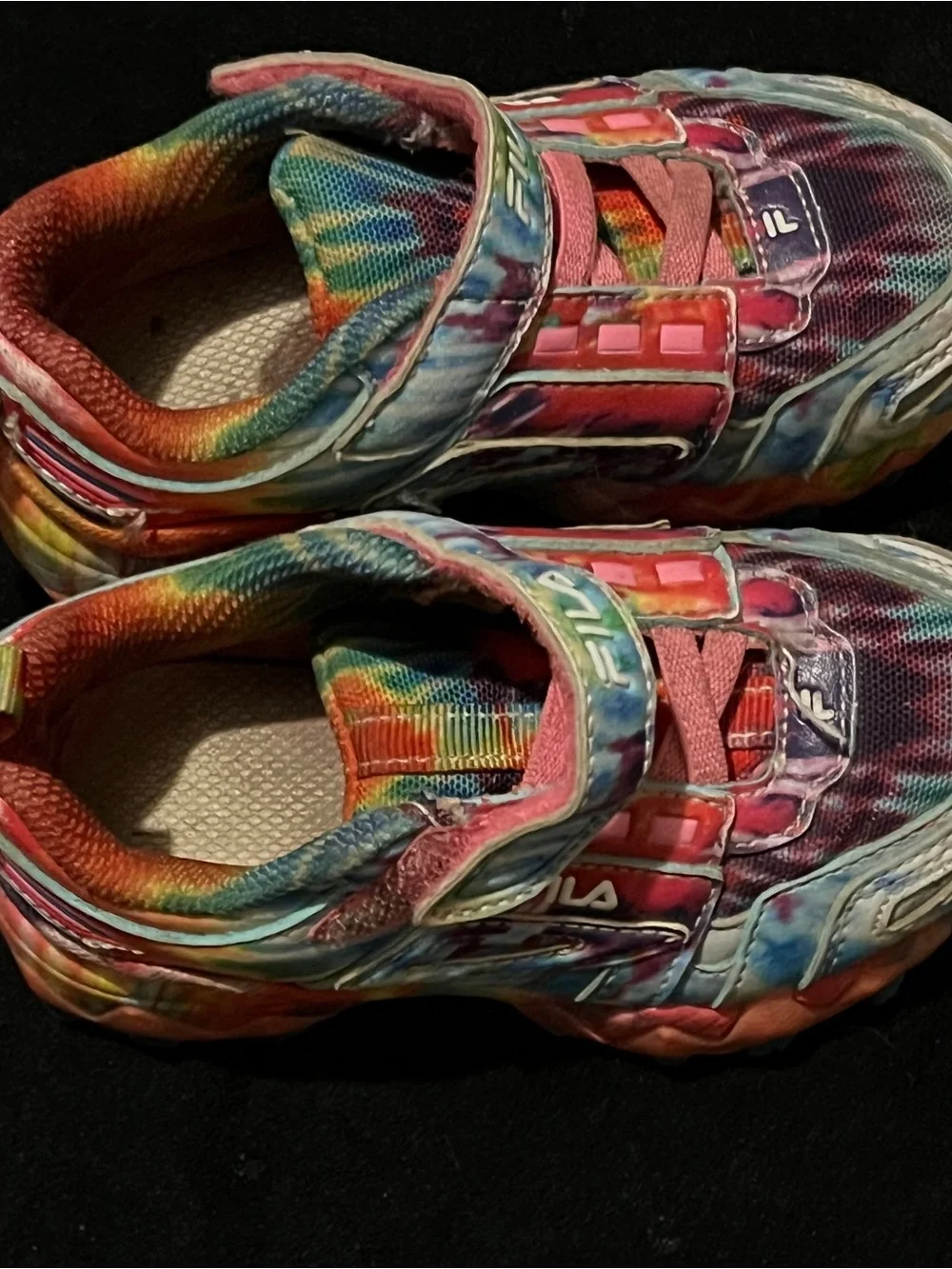 FILA Kids Tie Dye Hook & Loop Athletic Sneakers Size 7C Toddler Multicolor